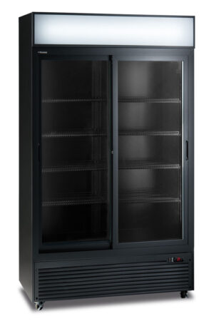 Vetrina frigo bibite ventilata 764 L CL 1100 V2GC SL BLACK – 2 porte scorrevoli – 0°C/+10°C – L113×P64,5×H202,3 cm