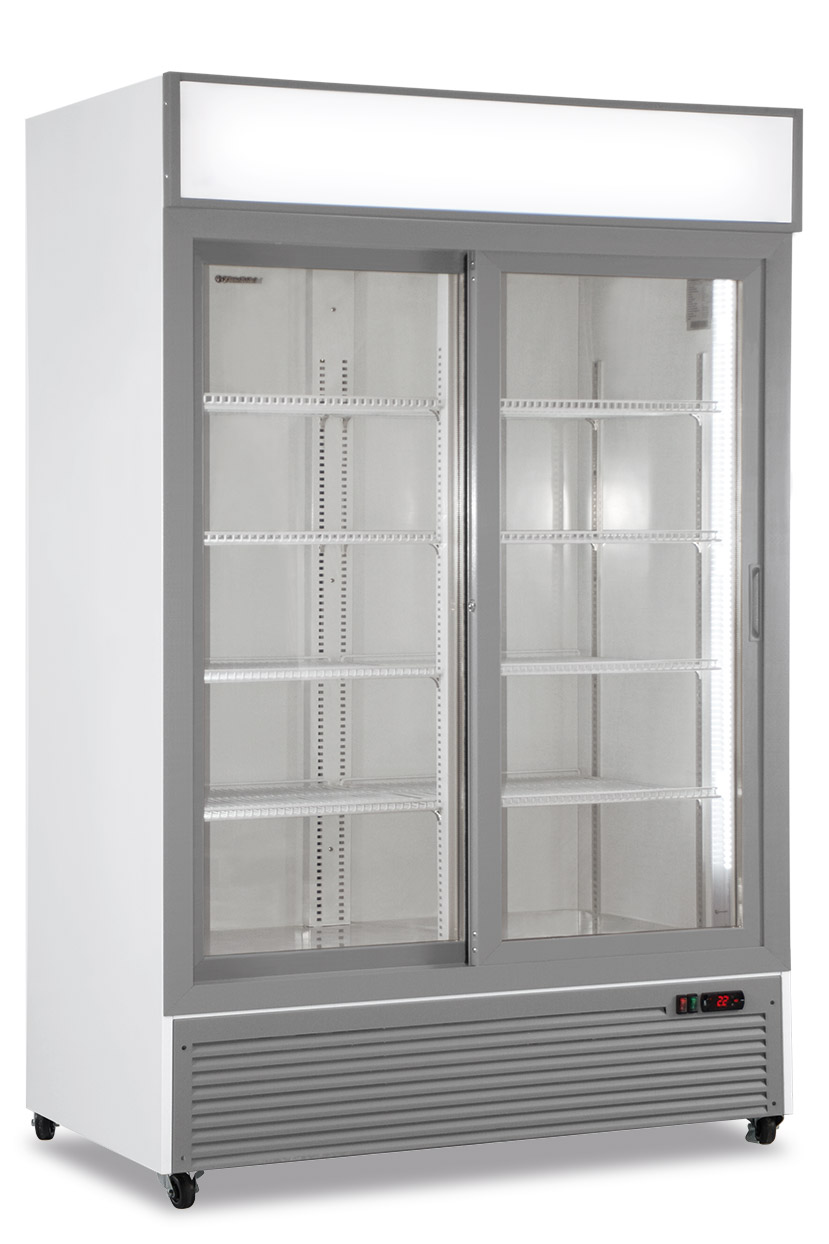 Vetrina frigo bibite ventilata 912 L CL 1300 V2GC SL WHITE – 2 porte scorrevoli – 0°C/+10°C – L133×P64,5×H202,3 cm