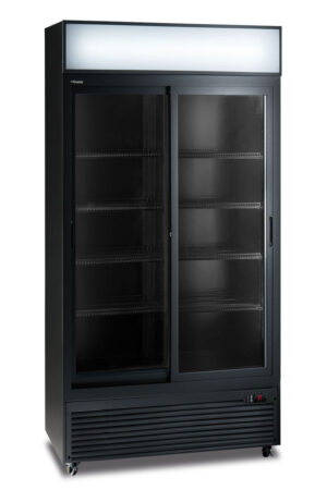 Vetrina frigo bibite ventilata 495 L CL 801 V2GC SL BLACK – 2 porte scorrevoli – 0°C/+10°C – L94×P56×H198,3 cm