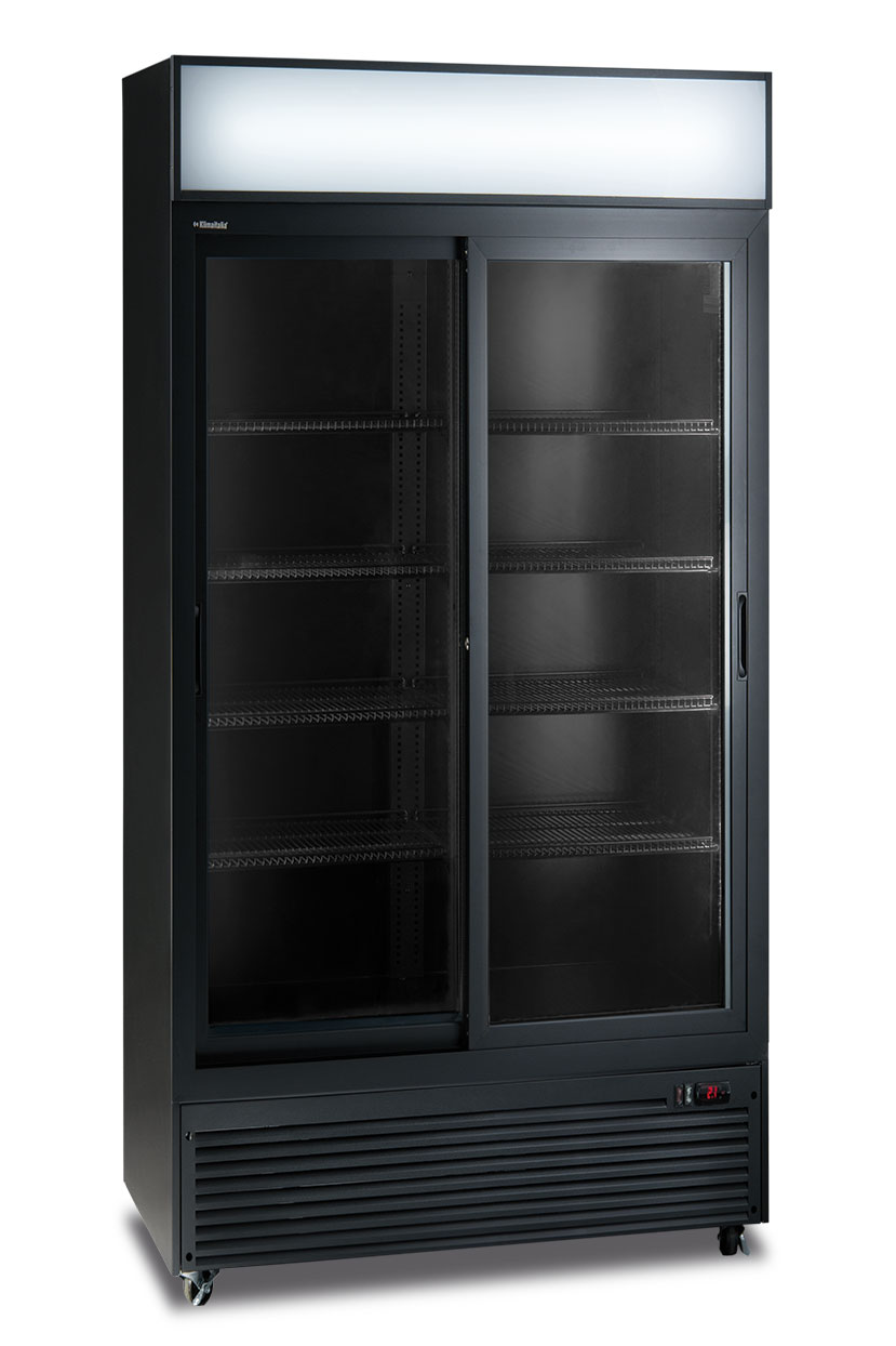 Vetrina frigo bibite ventilata 495 L CL 801 V2GC SL BLACK – 2 porte scorrevoli – 0°C/+10°C – L94×P56×H198,3 cm