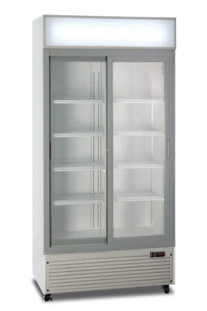 Vetrina frigo bibite ventilata 495 L CL 801 V2GC SL WHITE – 2 porte scorrevoli – 0°C/+10°C – L94×P56×H198,3 cm