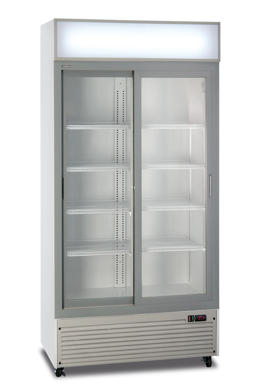 Vetrina frigo bibite ventilata 495 L CL 801 V2GC SL WHITE – 2 porte scorrevoli – 0°C/+10°C – L94×P56×H198,3 cm