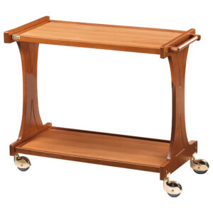 Carrello di servizio in legno - Struttura in legno multistrato di betulla – ruote multidirezionali cromate ø 100 mm