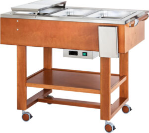 Portacoperchi inox per carrello termico in legno