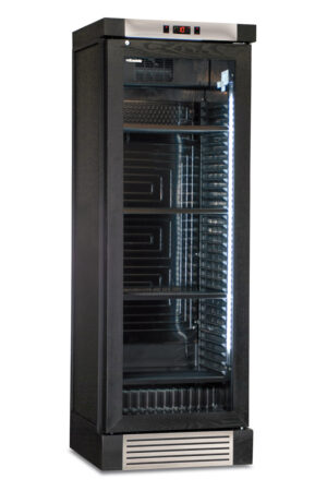 CANTINETTA - VETRINA FRIGO VINI STATICA 126 BOTTIGLIE RIVESTITA IN FRASSINO NERO -TN 382 LITRI - Temperatura doppia - Dim. cm. L65,5xP635xh188