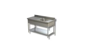Lavatoio inox Ristopro DSLG1VGSX6 con 1 vasca e gocciolatoio a sinistra | profondità 60 cm