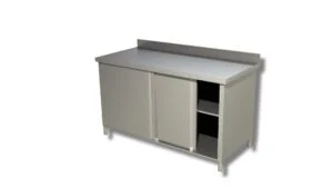 Tavolo armadiato inox Ristopro DSTAX6A con alzatina | profondità 60 cm