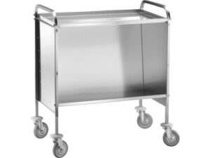 Carrello Inox Ritiro Piatti/Vassoi con Piano Superiore  200 piatti CP1441C cm 91x57x101h