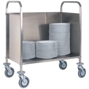 Carrello Inox Ritiro Piatti/Vassoi  200 piatti CP1441  cm 91x57x101h