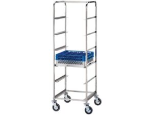 Carrello Inox Porta Cestelli 6 Posti CP1442  cm 65x65x170h