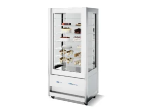 ISA CRISTAL TOWER 93 RV TB/TN - VETRINA VERTICALE PASTICCERIA GELATERIA VENTILATA DOPPIA TEMPERATURA  4 LATI VETRO - Temp. -20°C/+10°C  Dim. 93x75x206 cm