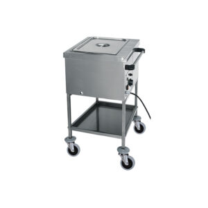 Carrello termico a bagnomaria in acciaio inox - Temp. +30°C/+90°C - Dim. cm 56x65x85h