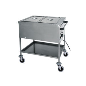 Carrello termico con resistenza a secco in acciaio inox - Temp. +30°C/+90°C - Dim. cm 84x65x85h