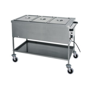Carrello termico con resistenza a secco in acciaio inox - Temp. +30°C/+90°C - Dim. cm 117x65x85h