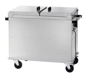 Carrello termico a bagnomaria armadiato in acciaio inox - Temp. +30°C/+90°C - Dim. cm 96x68x102h
