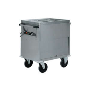 Carrello termico a bagnomaria armadiato in acciaio inox - Temp. +30°C/+90°C - Dim. cm 96x68x102h