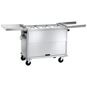 Carrello termico a bagnomaria armadiato in acciaio inox - Temp. +30°C/+90°C - Dim. cm 130x68x102h