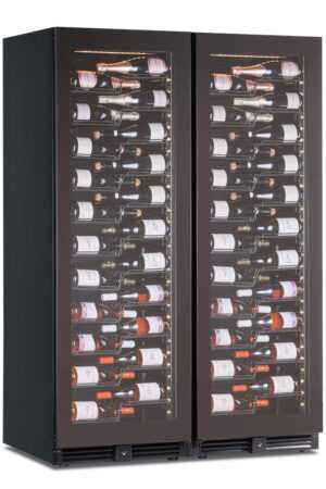 CANTINETTA - VETRINA FRIGO VINI VENTILATA 2 PORTE 2 TEMPERATURE 256 BOTTIGLIE - TN 876 LITRI - Temp. (2x) +2°C/+20°C - Dim. cm. L121xP69xh180