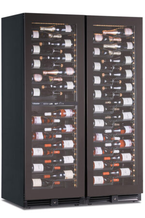 CANTINETTA - VETRINA FRIGO VINI VENTILATA 2 PORTE  3 TEMPERATURE 244 BOTTIGLIE - Dim. cm. L121xP70xh180
