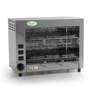 FORNETTO PROFESSIONALE PER TOAST E PANINI Q12 in acciaio inox 6 pinze