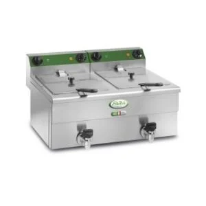 Friggitrice elettrica da banco 2 vasche 10+10 L | Fama MFR210R | L60xP48xH35 cm | 7 kW