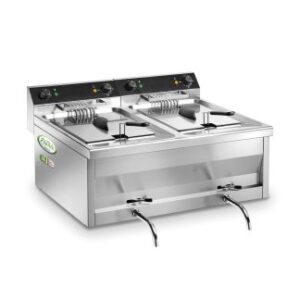 FRIGGITRICE ELETTRICA DA BANCO DOPPIA  CR 12+12 LITRI