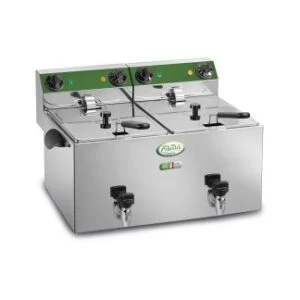 Friggitrice elettrica da banco 2 vasche 8+8 L | Fama MFR280R | L62xP43xH35,5 cm | 6,5 kW