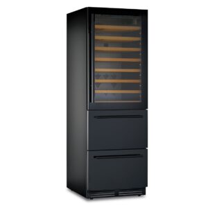 CANTINETTA - VETRINA FRIGO VINI BLACK VENTILATA 141 BOTTIGLIE - 425 LITRI - Temp. +2°C/+20°C • 0°C/+15°C - Dim. cm. L59,5xP68,5xh179,5