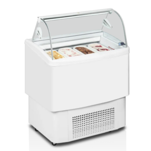 ISA FIJI 4 – VETRINA GELATERIA VENTILATA 8 VASCHETTE 4+4 5LT – Temp. -16°C/-14°C – Dim. Cm 82×63x124h