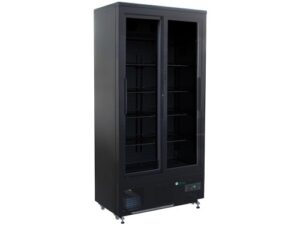 BOTTLE COOLER REFRIGERATO STATICO NERO PORTE SCORREVOLI +2+8°C