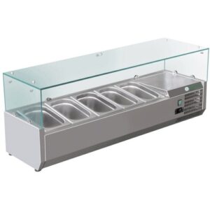 Vetrina Refrigerata per Pizza Statica - Temp. +2°C/+8°C - Dim. cm 120x33,5x23/44,5h