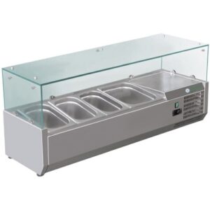 Vetrina Refrigerata per Pizza Statica - Temp. +2°C/+8°C - Dim. cm 120x39,5x23/44,5h