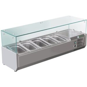 Vetrina Refrigerata per Pizza Statica - Temp. +2°C/+8°C - Dim. cm 140x39,5x23/44,5h