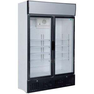 ARMADIO FRIGO POSITIVO STATICO CON 2 PORTE IN VETRO – Mod. G-SNACK638L2TNG – Temp. +2°/+8°C Dim. cm 119,8x53x188h