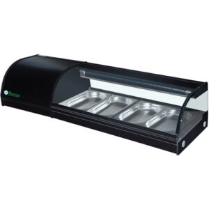 ESPOSITORE DA BANCO REFRIGERATO POSITIVO STATICO PER SUSHI - Mod. G-SSS1200 - Temp. 0°C/+6°C Dim. cm L120xP41,5x30h