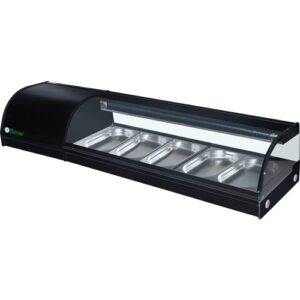 ESPOSITORE DA BANCO REFRIGERATO POSITIVO STATICO PER SUSHI - Mod. G-SSS1500 - Temp. 0°C/+6°C Dim. cm L150xP41,5x30h
