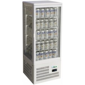 VETRINA REFRIGERATA POSITIVA VENTILATA 4 LATI VETRO – Mod. G-TCBD98 – Temp. +2°C/+8°C – Dim. cm 42,8×38,6x115h