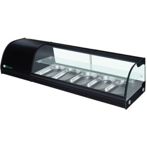 ESPOSITORE DA BANCO REFRIGERATO POSITIVO STATICO PER SUSHI - Mod. G-TS1500 - Temp. +4°C/+8°C Dim. cm L150xP41,5x33h