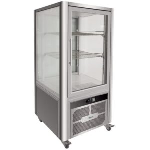VETRINA REFRIGERATA POSITIVA VENTILATA 4 LATI VETRO – Mod. G-VGP200R – Temp. +2°C/+8°C – Dim. cm 70,1×74,2x130h