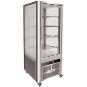 VETRINA REFRIGERATA POSITIVA VENTILATA 4 LATI VETRO – Mod. G-VGP400R – Temp. +2°C/+8°C – Dim. cm 70,6×74x180h