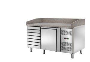 Banco Pizza Refrigerato Ventilato 1 porta con cassettiera - AK1612TN - Temp. -2C°/+8C° - Dim. cm 151x80x105