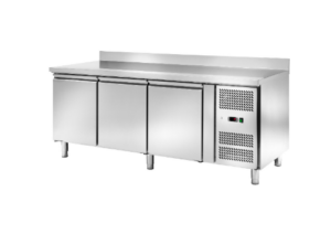 Tavolo Refrigerato Ventilato Pasticceria con alzatina 3 porte - AK3204P - Temp. -2C°/+8C° - Dim. cm 202x80x95