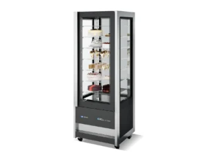 ISA CRISTAL TOWER 75 RV TB/TN - VETRINA VERTICALE PASTICCERIA GELATERIA VENTILATA DOPPIA TEMPERATURA 4 LATI VETRO - Temp. -20°C/+10°C Dim. 75x75x206 cm