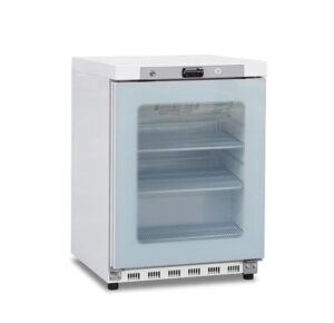 MINI FRIGO SOTTO BANCO POSITIVO STATICO CON PORTA IN VETRO - GN 200 G TN - 200 LITRI- Temp. +2°C/+10°C - Dim. cm. L60xP62,5xh85