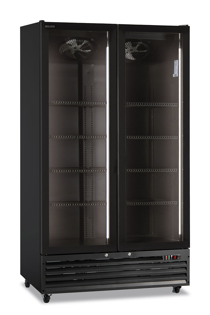 Vetrina frigo bibite ventilata 879 L ICOOL 110 BLACK – 2 porte – 0°C/+10°C – L113×P72×H202,3 cm