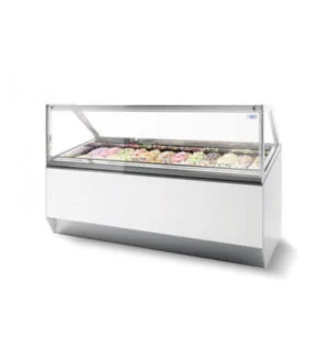 ISA MILLENNIUM ST 220 – vetrina orizzontale gelateria 24 gusti gelato – ventilata – Temp. -20/+10 °C Dim. Cm 215,6x110x117h