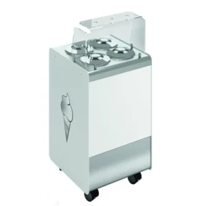 Banco a Pozzetto 4 gusti + 4 di riserva- JOY BRX- conservatore a carapine per Gelato e Granite