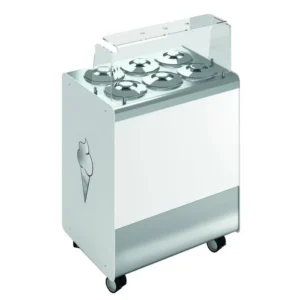 Banco a Pozzetto 6 gusti + 6 di riserva- JOY BRX- conservatore a carapine per Gelato e Granite