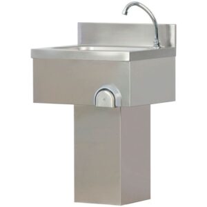 Lavamani a Parete in Acciaio Inox  LC50 Comandi a Ginocchio  cm 50x40x80