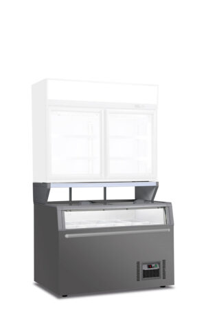 ISOLA - MOD. MANHATTAN BTM 145 - Statica - Temp -22°C /+10°C - Porta scorrevole in vetro - Dim. cm. L145,4xP85xh(87+21)